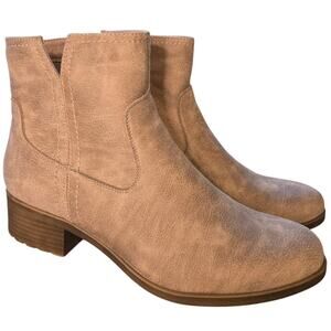 FRYE & CO Estreley Ankle Block Heel Booties Sand Size 11M Western Country Ranch